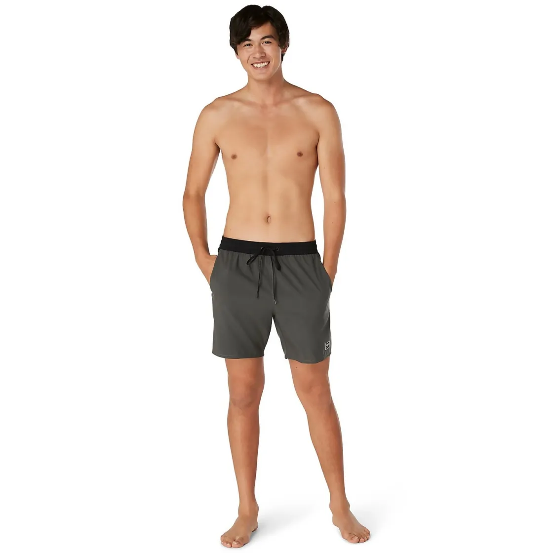 Swim Trunks & Boardshorts-Speedo Solid Seaside Volley 17" Grey
