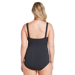 Fitness|One Pieces-Speedo Solid Shirred Tank One Piece Black