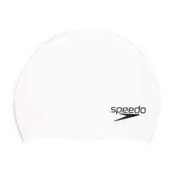 Caps-Speedo Solid Silicone Cap - Elastomeric Fit White