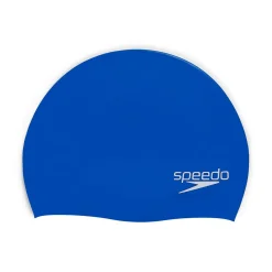 Caps-Speedo Solid Silicone Cap - Elastomeric Fit Blue