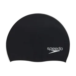 Caps-Speedo Solid Silicone Cap - Elastomeric Fit Black