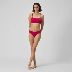 Two Pieces-Speedo Solid Strappy Fixed Back Bikini Top Magenta Haze