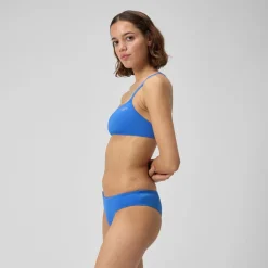 Two Pieces-Speedo Solid Strappy Fixed Back Bikini Top Sevres Blue