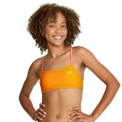 Two Pieces-Speedo Solid Strappy Fixed Bikini Top Radiant Yellow