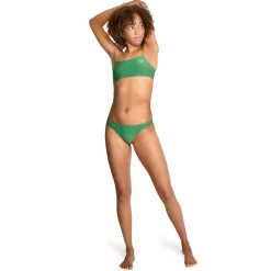 Two Pieces-Speedo Solid Strappy Fixed Bikini Top Dark Ivy