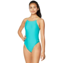 Fitness|Training-Speedo Solid Strappy Fixed One Piece Green