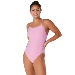 Fitness|Training-Speedo Solid T-Back One Piece Violet Tulle