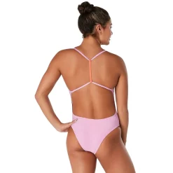 Fitness|Training-Speedo Solid T-Back One Piece Violet Tulle