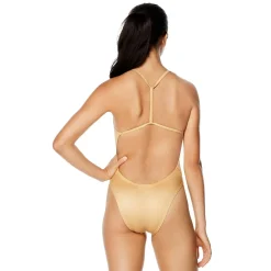 Fitness|Training-Speedo Solid T-Back One Piece Gold