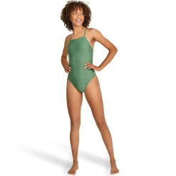 One Pieces|Training-Speedo Solid T-Back One Piece Dark Ivy