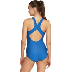 Fitness|One Pieces-Speedo Solid Touchback One Piece Cobalt Blue