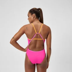 Racing|Fitness-Speedo Solid Tri Back One Piece Flare Pink