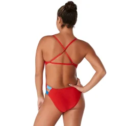 Fitness|Training-Speedo Solid Twist Back One Piece High Risk Red