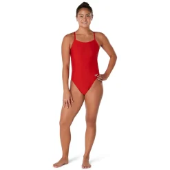 Fitness|Training-Speedo Solid Twist Back One Piece High Risk Red