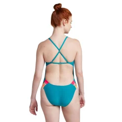 Fitness|Training-Speedo Solid Twist Back One Piece Blue