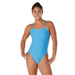 Fitness|Training-Speedo Solid Twist Back One Piece Azure Blue