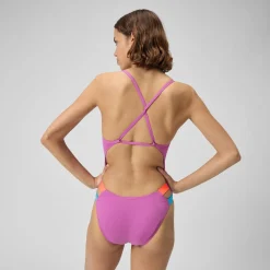 Fitness|Training-Speedo Solid Twist Back One Piece Kiki Pink