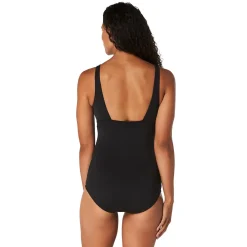 Recreation|Fitness-Speedo Solid V Neck One Piece Black