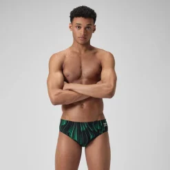 Briefs-Speedo Space Train Brief Striped Green Black