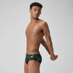 Briefs-Speedo Space Train Brief Striped Green Black