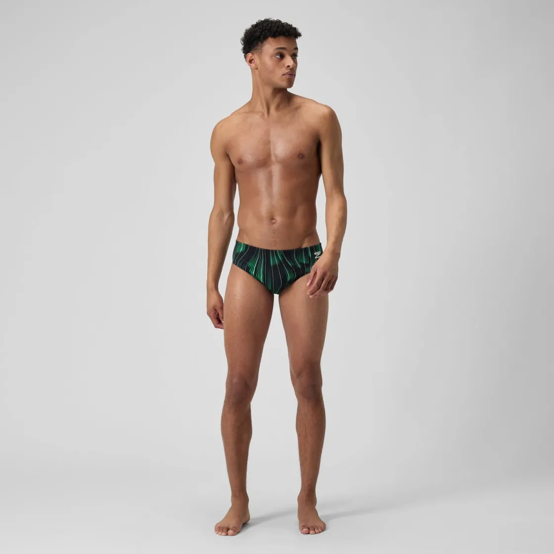 Briefs-Speedo Space Train Brief Striped Green Black