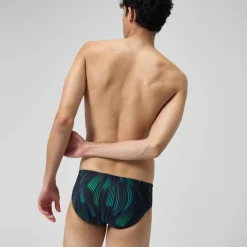 Briefs-Speedo Space Train Brief Striped Green Navy