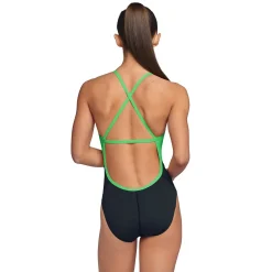 Racing|One Pieces-Speedo Spark Splice Crossback One Piece Green/Black