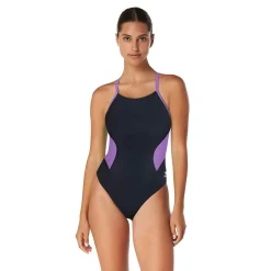 Racing|One Pieces-Speedo Spark Splice Crossback One Piece Purple/Black