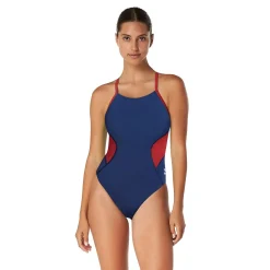Racing|One Pieces-Speedo Spark Splice Crossback One Piece Navy/Red