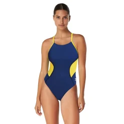 Racing|One Pieces-Speedo Spark Splice Crossback One Piece Navy/Yellow