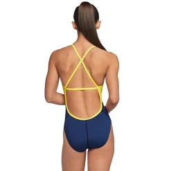 Racing|One Pieces-Speedo Spark Splice Crossback One Piece Navy/Yellow