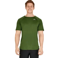 Rashguards-Speedo Short Sleeve Swim Rashguard Olive Green