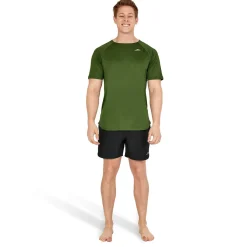 Rashguards-Speedo Short Sleeve Swim Rashguard Olive Green