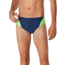 Briefs-Speedo Splice Brief Navy Bright Green