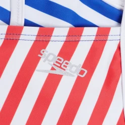 Girls Swimwear-Speedo Stripe Blocked 2 Pc Cobalt Blue