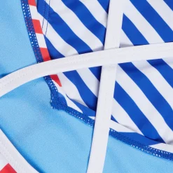 Girls Swimwear-Speedo Stripe Blocked 2 Pc Cobalt Blue