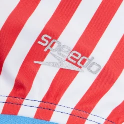 Girls Training|Girls Swimwear-Speedo Stripe Blocked One Piece Cobalt Blue