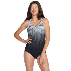 Fitness|One Pieces-Speedo Texture Ombre Ultraback One Piece Jet Black