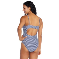 Recreation|Fitness-Speedo Texture Stripe Bandeau One Piece Cerulean Blue