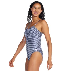 Recreation|Fitness-Speedo Texture Stripe Bandeau One Piece Cerulean Blue
