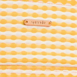 Two Pieces-Speedo Textured Stripe Tie Front Bandeau Top Yellow