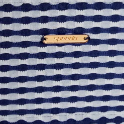 Two Pieces-Speedo Textured Stripe Tie Front Bandeau Top Cerulean Blue