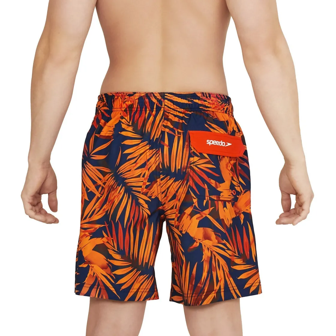 Swim Trunks & Boardshorts-Speedo Traveler Palm Redondo Edge Volley 18" Spicy Orange
