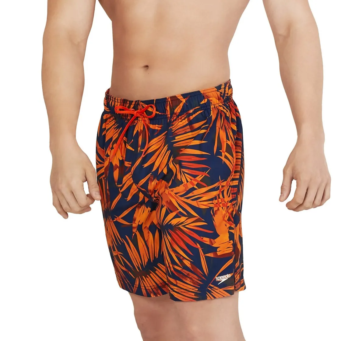 Swim Trunks & Boardshorts-Speedo Traveler Palm Redondo Edge Volley 18" Spicy Orange