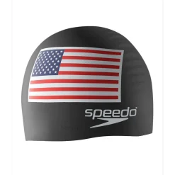 Caps-Speedo USA Flag Silicone Cap Black