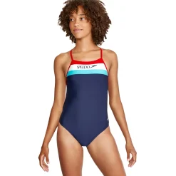 Fitness|Training-Speedo Vintage Splice One Back One Piece Peacoat