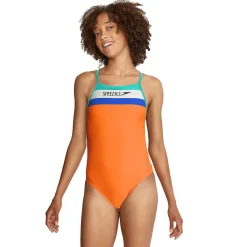 Fitness|Training-Speedo Vintage Splice One Back One Piece Orange
