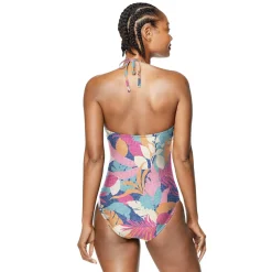 One Pieces|Fitness-Speedo V-Neck Halter One Piece Pink