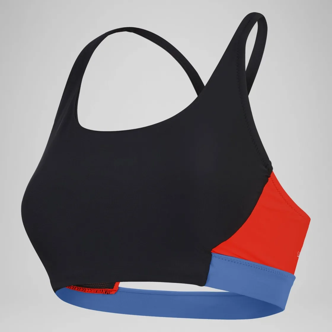 Two Pieces-Speedo Women's Colourblock Bikini Top Black Orange Blue
