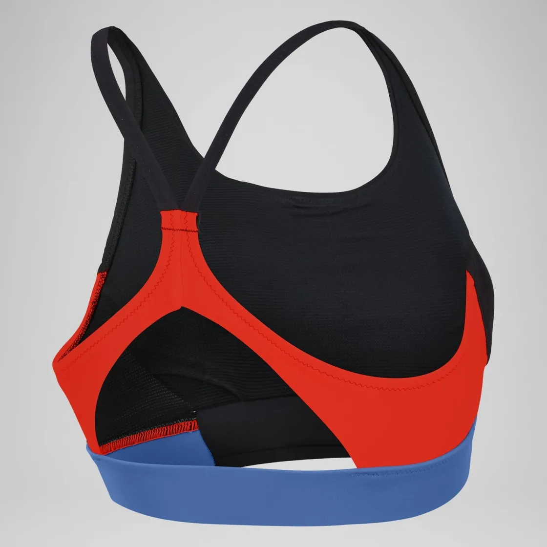 Two Pieces-Speedo Women's Colourblock Bikini Top Black Orange Blue
